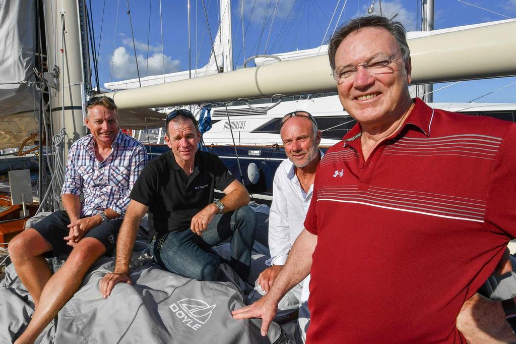 Terry Nicholas, Mike Sanderson, Richard Bouzaid and Robbie Doyle  onboard J Class yacht Shamrock V in Bermuda © Christophe Favreau http://christophefavreau.photoshelter.com/